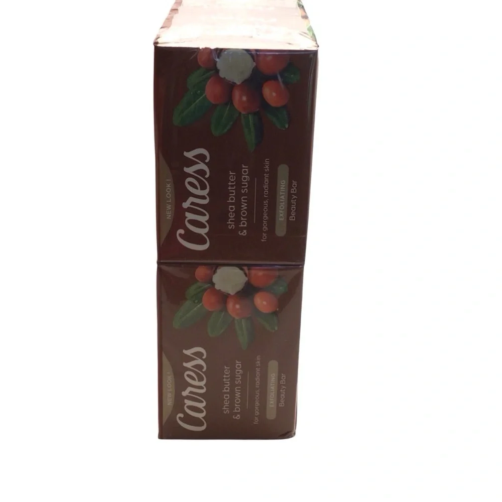8 Pack Caress Shea Butter & Brown Sugar Exfoliating 3.75 oz Bar Soap
